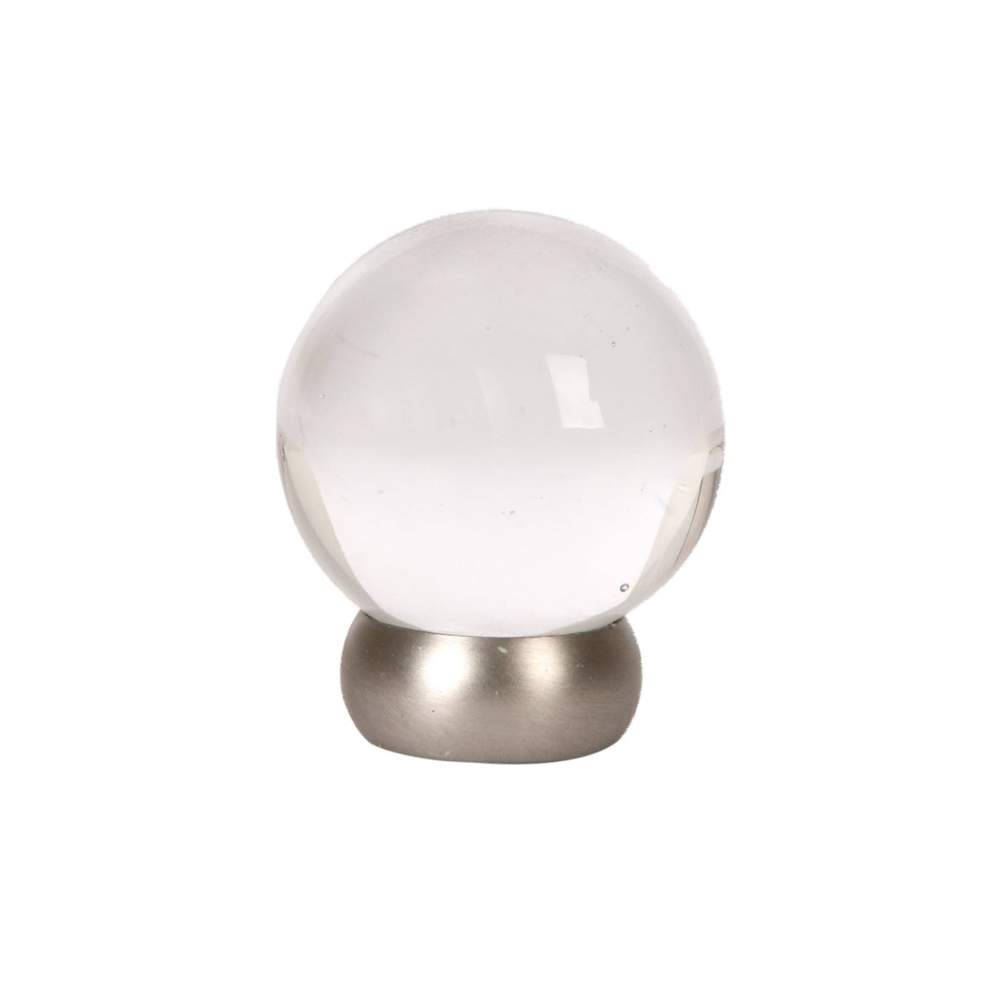 Round Lew's Hardware Nickel and Glass Cabinet Knob.