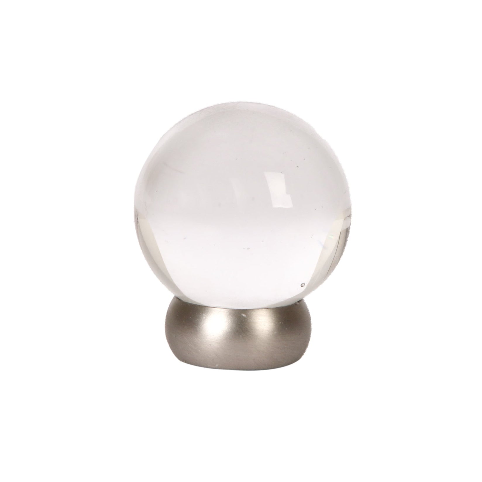 Round Lew's Hardware Nickel and Glass Cabinet Knob.