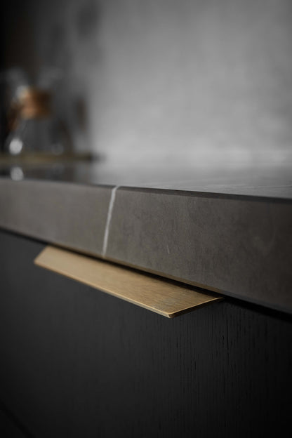 Matte Bronze "Blaze" Edge Drawer Tab Pulls