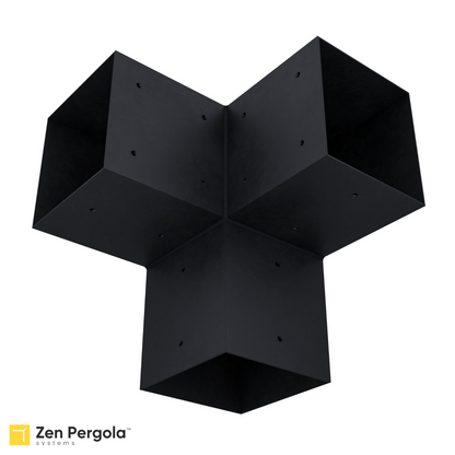 Pergola 3-Arm Post Bracket (for 6x6 Wood Posts).