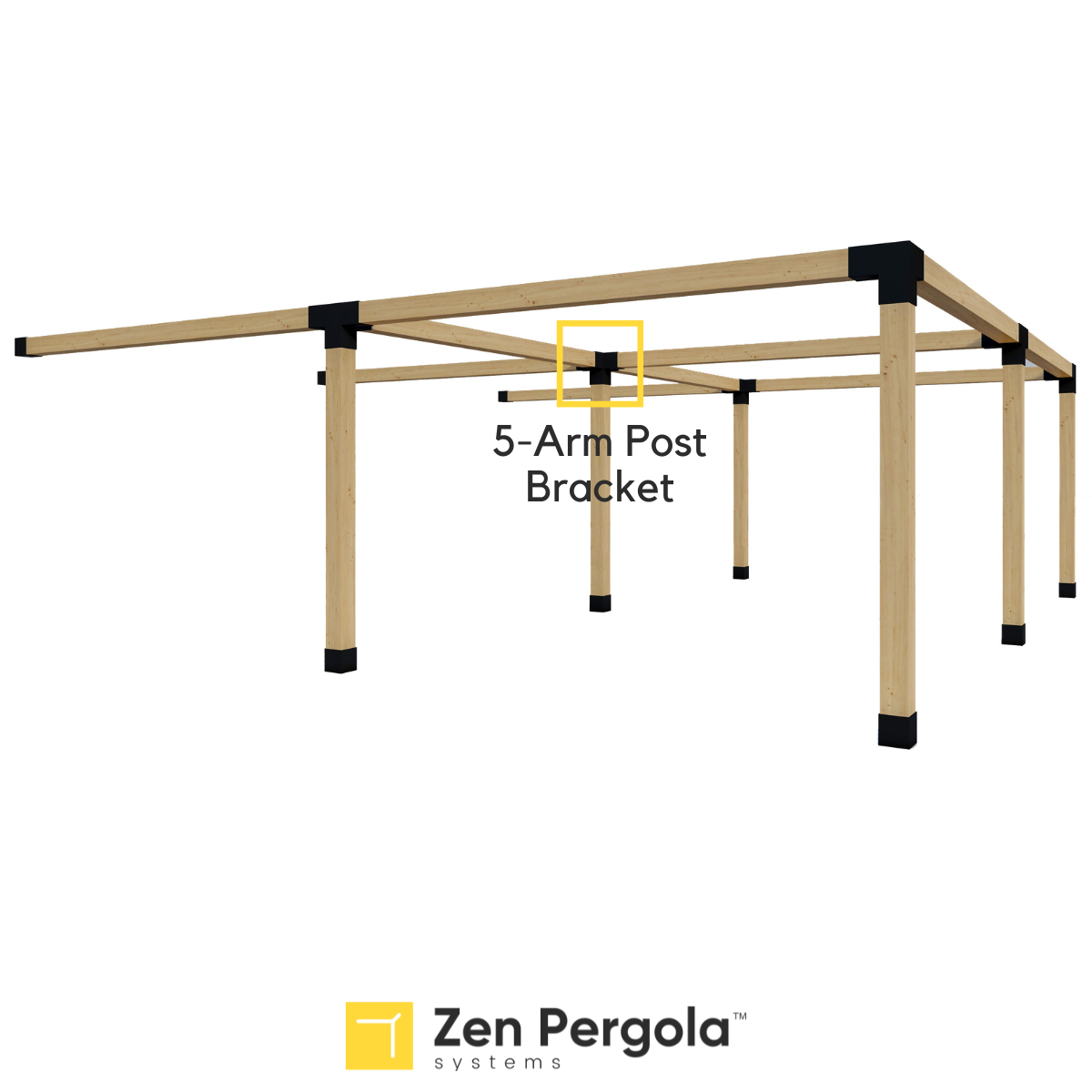 Pergola 5-Arm Post Bracket (for 6x6 Wood Posts).