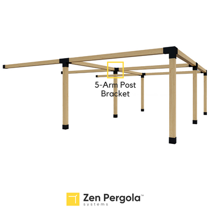 Pergola 5-Arm Post Bracket (for 6x6 Wood Posts).