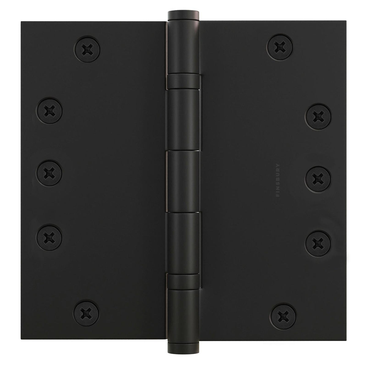 6x6 Inch Solid Brass Ball Bearing Door Hinge - Flat Black.