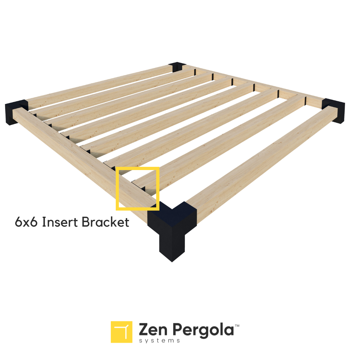 Pergola Insert Bracket (for 6x6 Wood Posts).