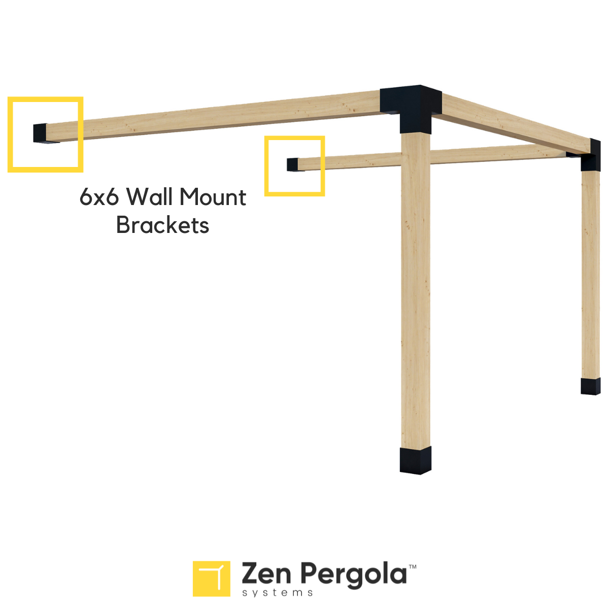 Pergola Wall Mount Bracket (for 4x4 Wood Posts).