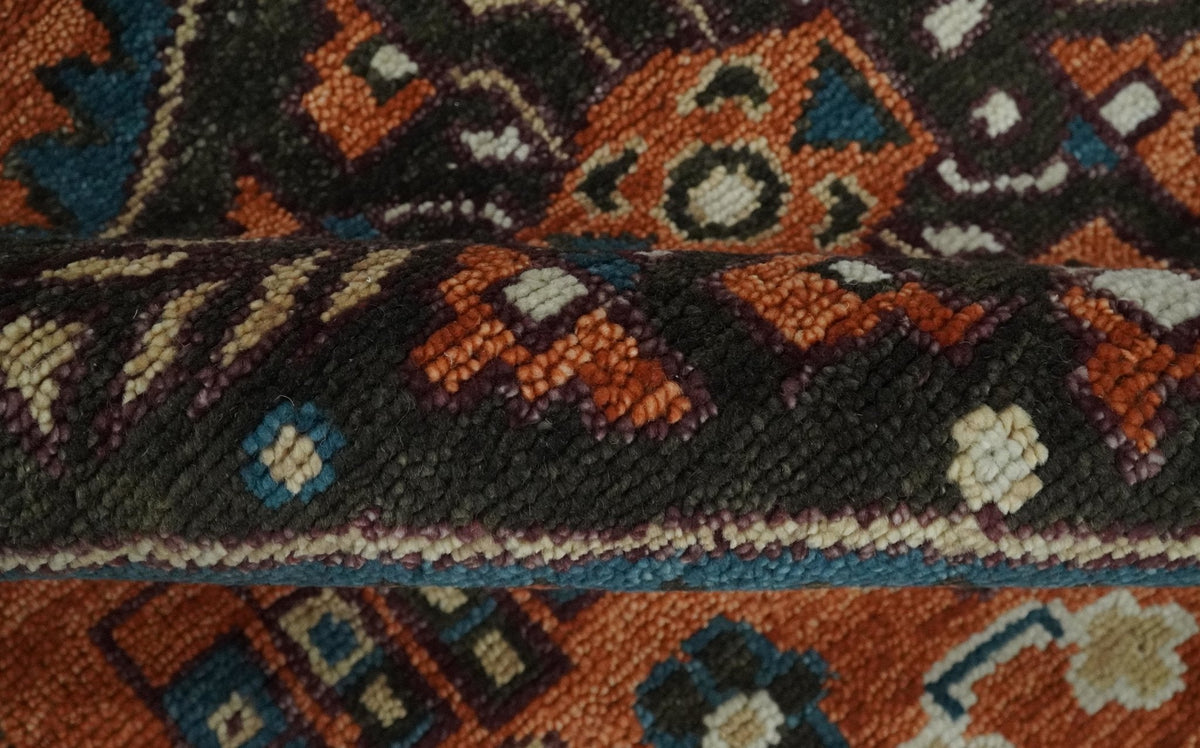 Rust, Ivory and Brown Oriental Traditional Hand knotted Multi Size Area Rug.