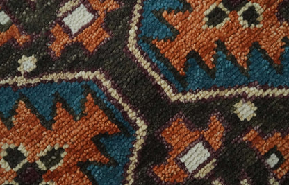 Rust, Ivory and Brown Oriental Traditional Hand knotted Multi Size Area Rug.