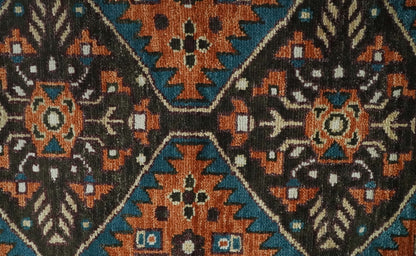Rust, Ivory and Brown Oriental Traditional Hand knotted Multi Size Area Rug.