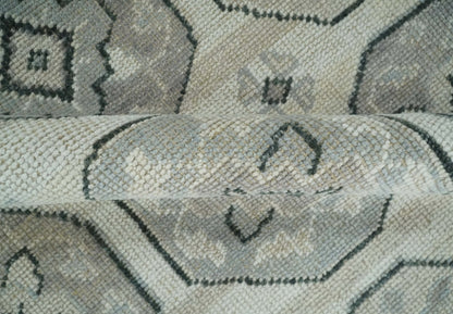 Custom Made Hand Knotted Turkish Beige and Gray Area Wool Rug.