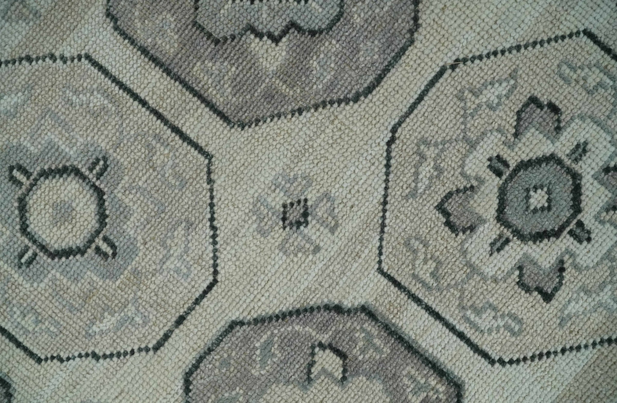 Custom Made Hand Knotted Turkish Beige and Gray Area Wool Rug.