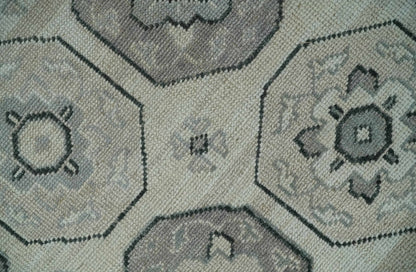 Custom Made Hand Knotted Turkish Beige and Gray Area Wool Rug.