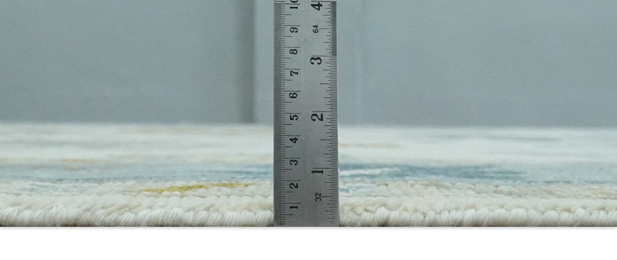 Custom Made Traditional Oushak Ivory and Silver Hand knotted wool Area Rug.