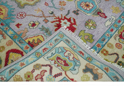 Pink and Beige Vibrant Colorful Hand knotted Traditional Oushak  Area Rug.