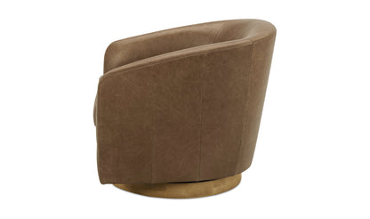 Oscy Leather Swivel Chair Tan.