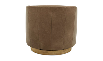 Oscy Leather Swivel Chair Tan.