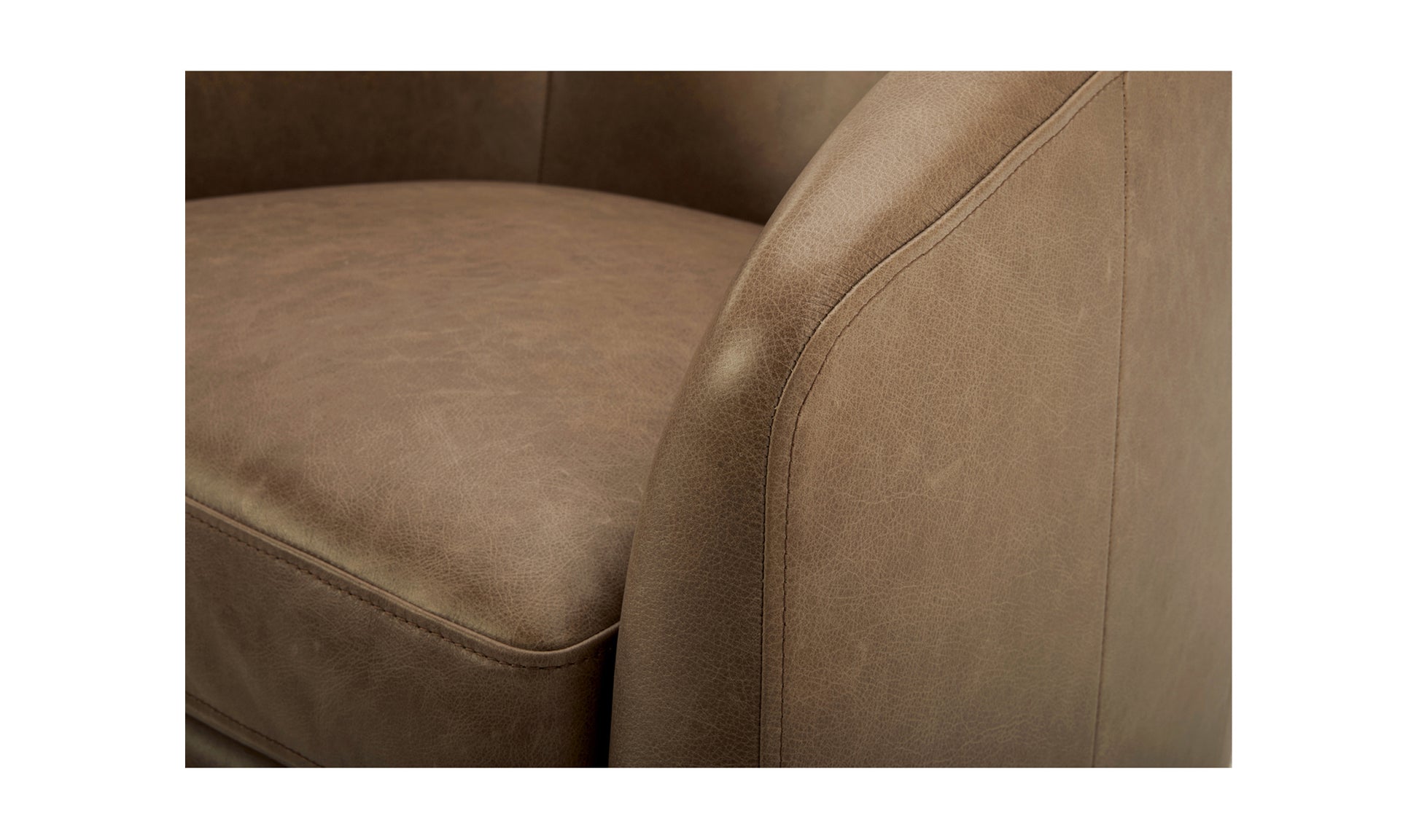 Oscy Leather Swivel Chair Tan.