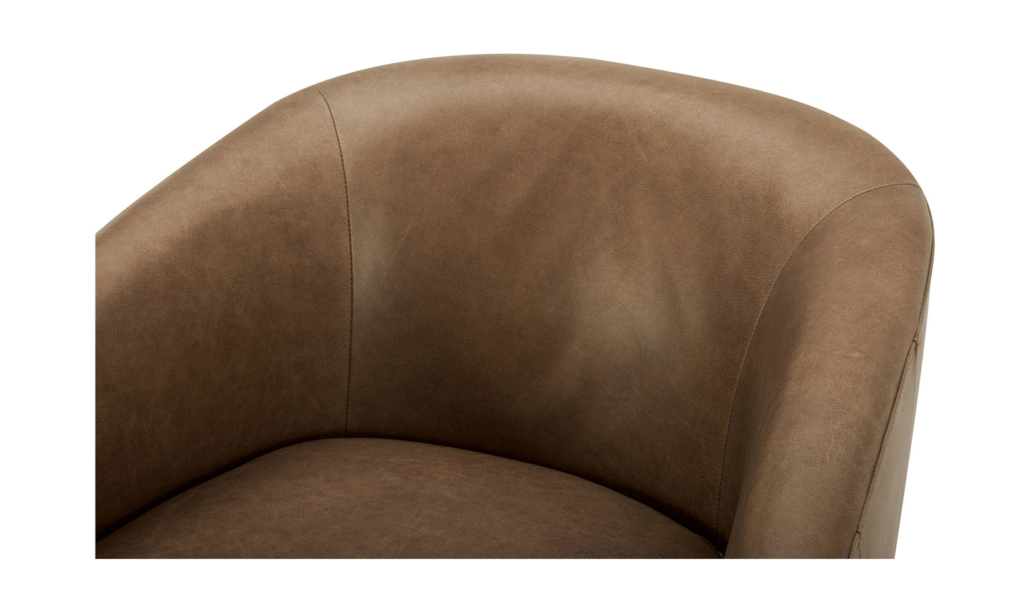 Oscy Leather Swivel Chair Tan.