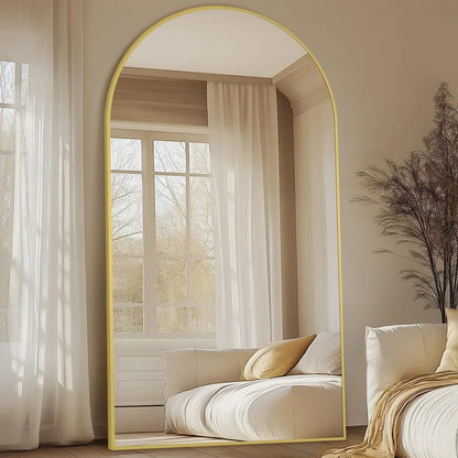 Oversized Black Arched Full Length Mirror – 76"/82"
