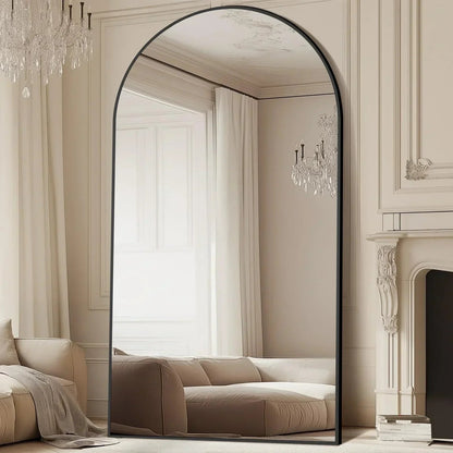 Oversized Black Arched Full Length Mirror – 76"/82"