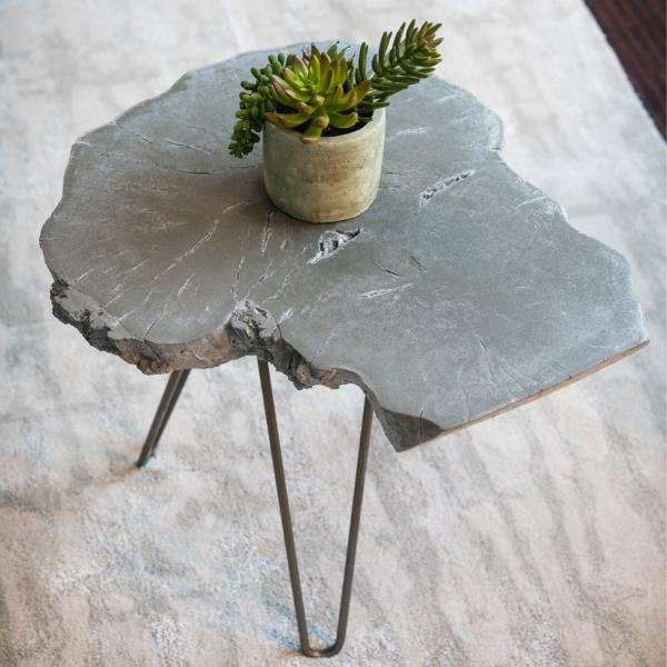 Vaughn Concrete Live Edge Side Table