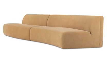 Naomi 2 Piece Wave Modular Sectional Golden Yellow
