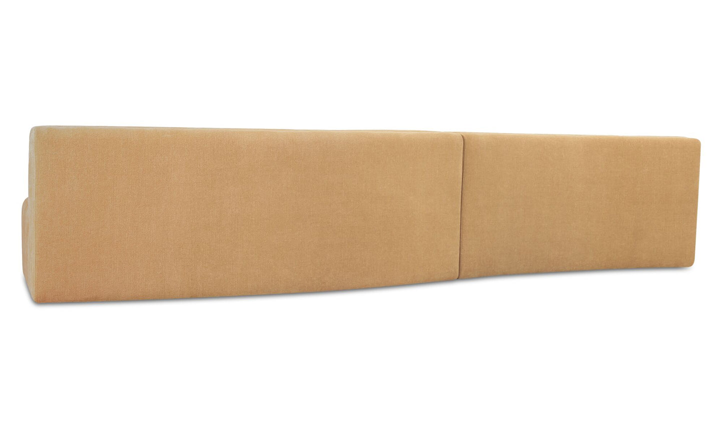 Naomi 2 Piece Wave Modular Sectional Golden Yellow