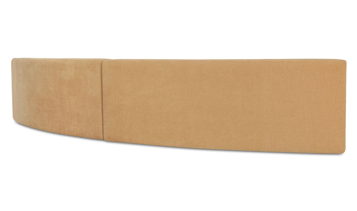 Naomi 2 Piece Concave Modular Sectional Golden Yellow