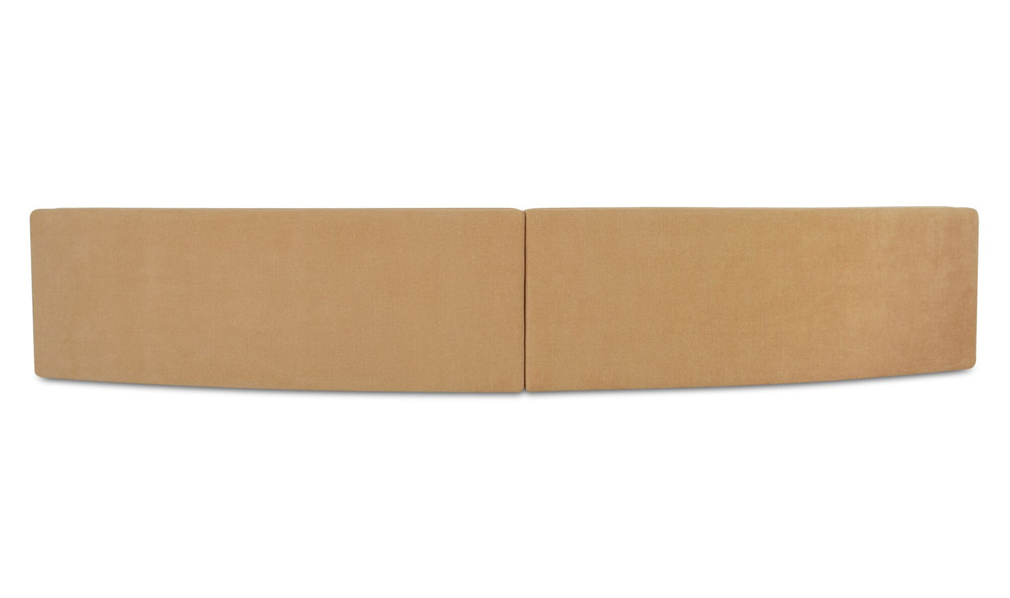 Naomi 2 Piece Concave Modular Sectional Golden Yellow