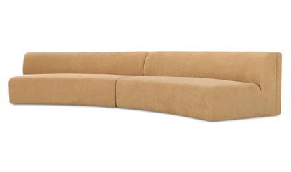 Naomi 2 Piece Concave Modular Sectional Golden Yellow