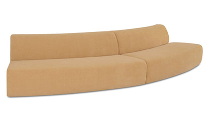 Naomi 2 Piece Convex Modular Sectional Golden Yellow