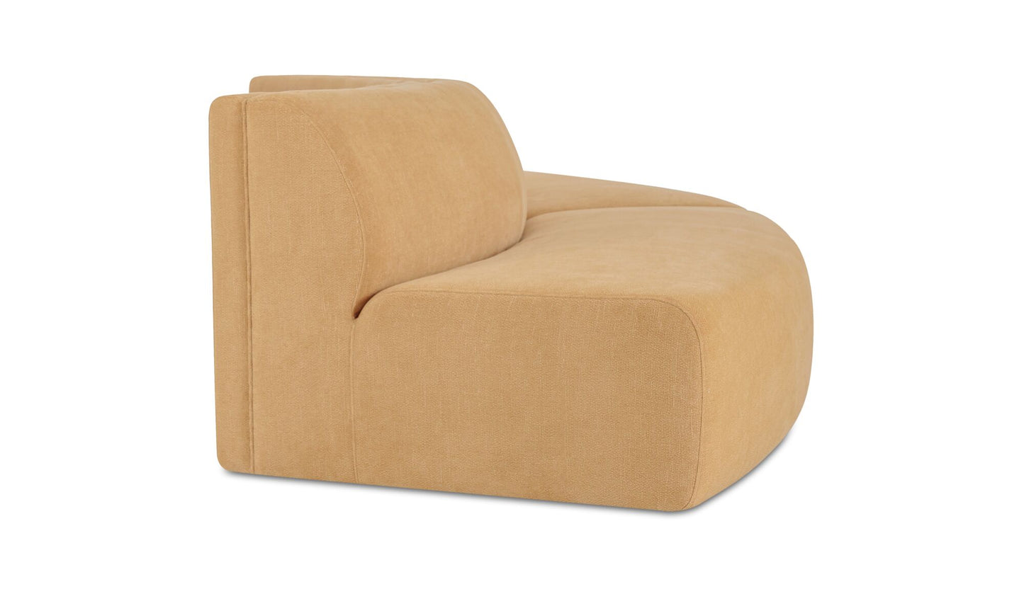 Naomi 2 Piece Convex Modular Sectional Golden Yellow