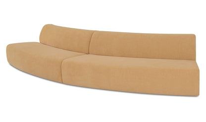 Naomi 2 Piece Convex Modular Sectional Golden Yellow