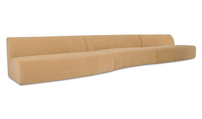 Naomi 3 Piece Wave Modular Sectional Golden Yellow