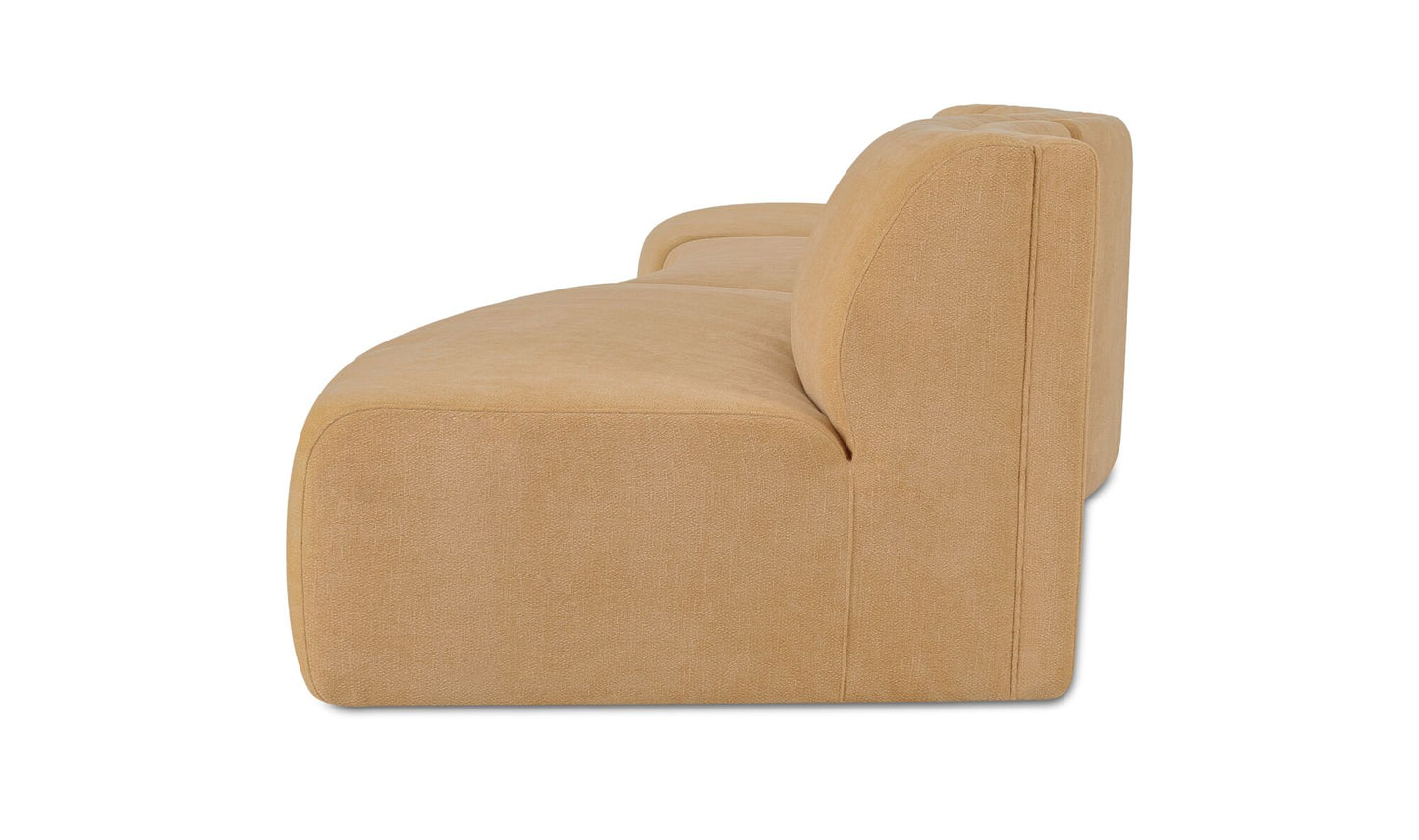 Naomi 3 Piece Wave Modular Sectional Golden Yellow