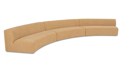 Naomi 3 Piece Concave Modular Sectional Golden Yellow