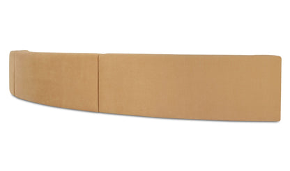 Naomi 3 Piece Concave Modular Sectional Golden Yellow