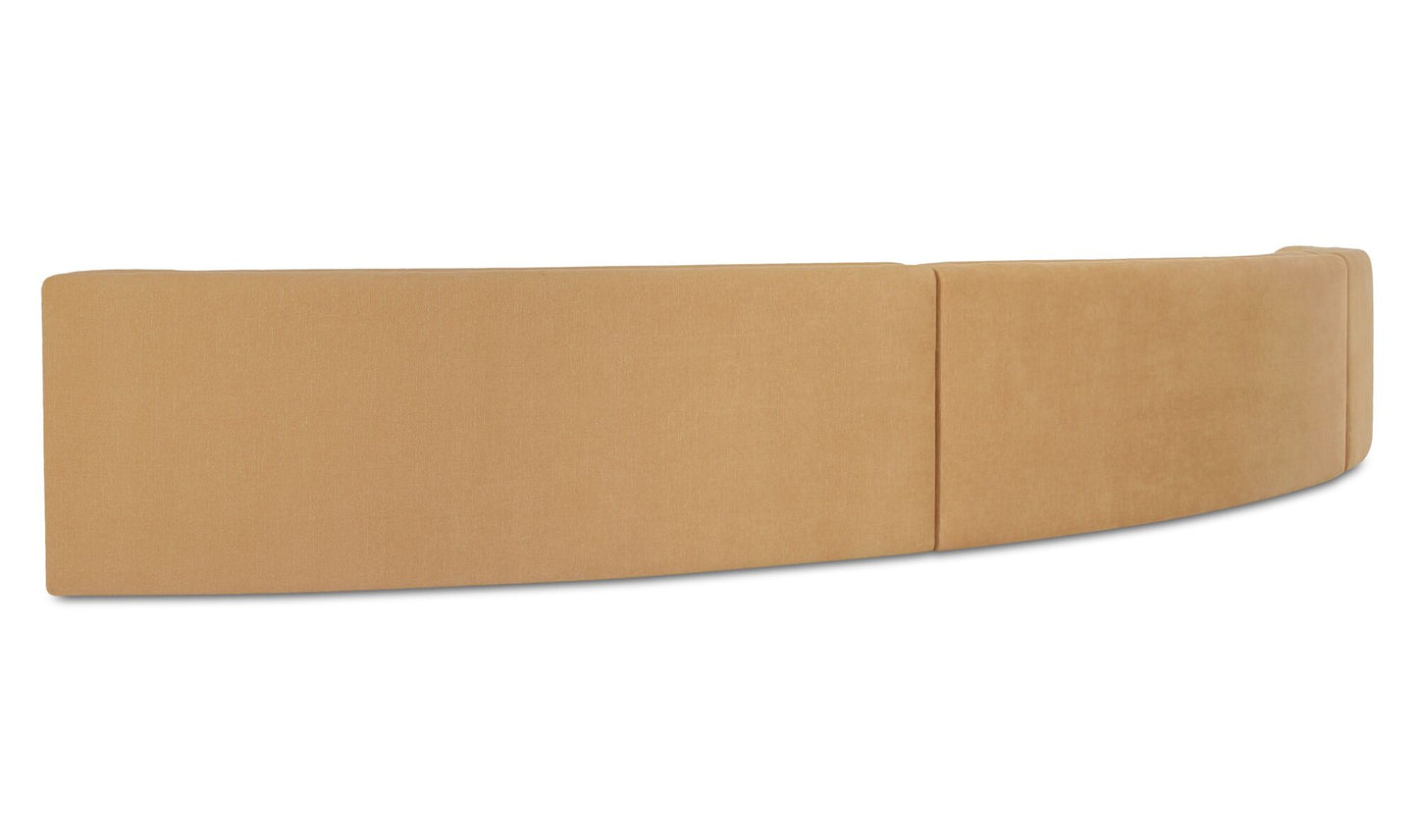 Naomi 3 Piece Concave Modular Sectional Golden Yellow