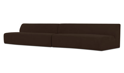 Naomi 2 Piece Wave Modular Sectional Dark Brown