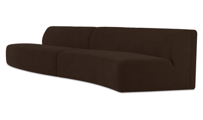 Naomi 2 Piece Wave Modular Sectional Dark Brown