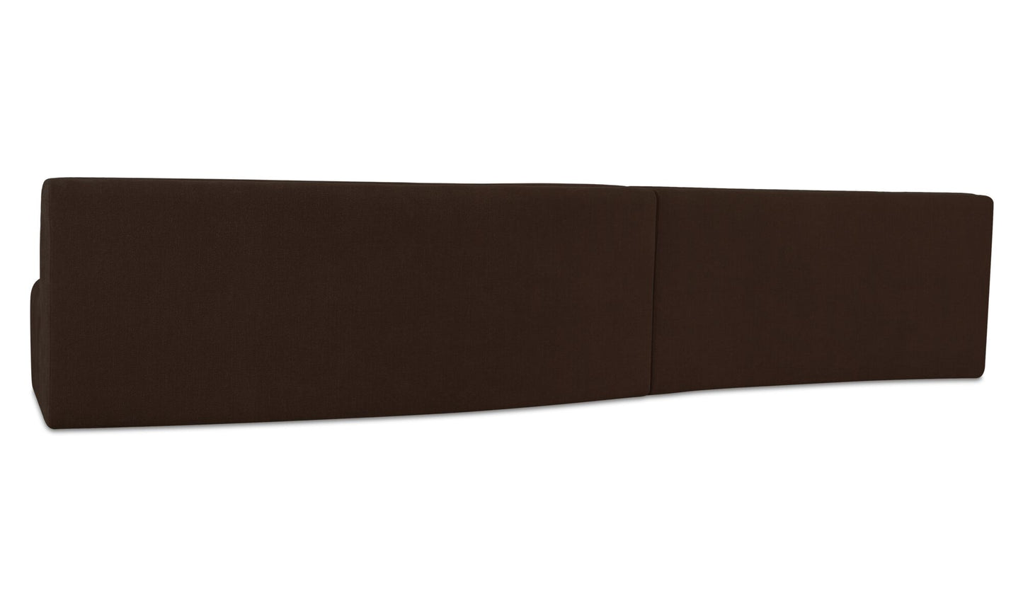 Naomi 2 Piece Wave Modular Sectional Dark Brown