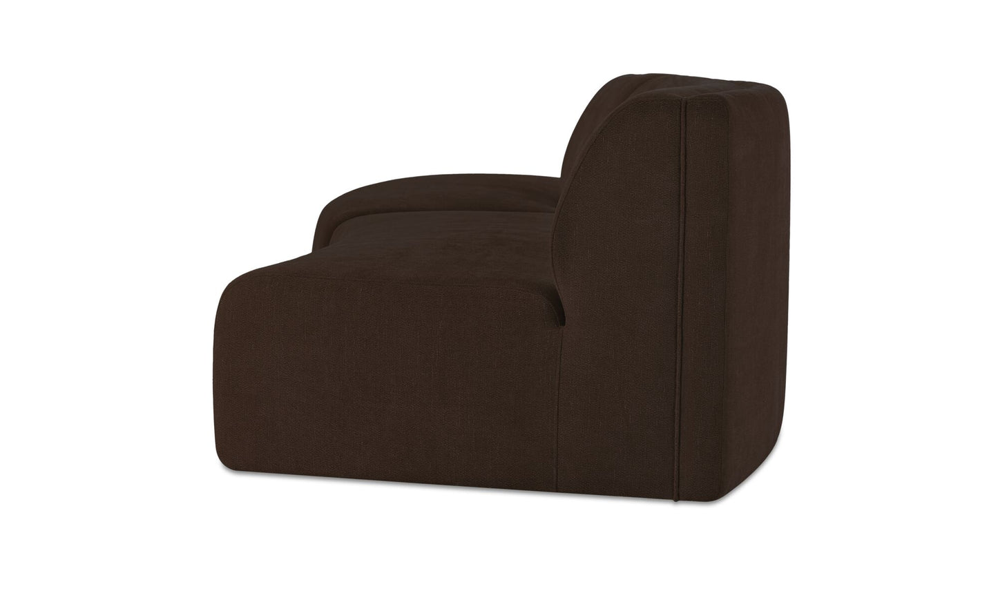 Naomi 2 Piece Concave Modular Sectional Dark Brown
