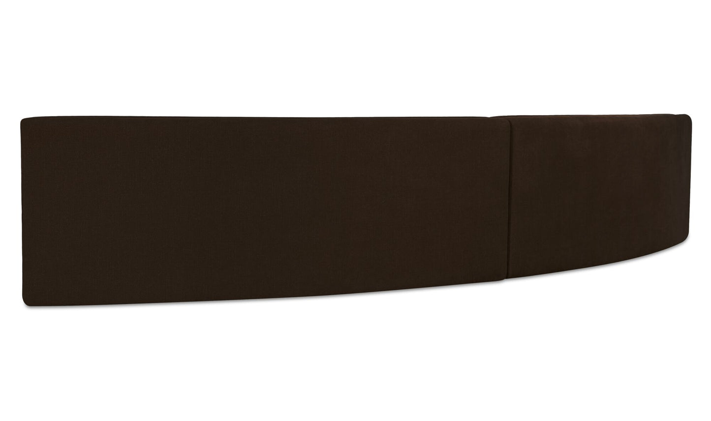 Naomi 2 Piece Concave Modular Sectional Dark Brown
