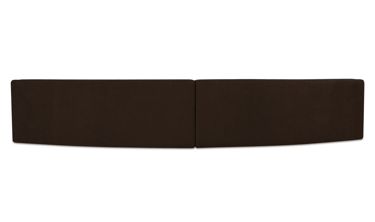 Naomi 2 Piece Concave Modular Sectional Dark Brown