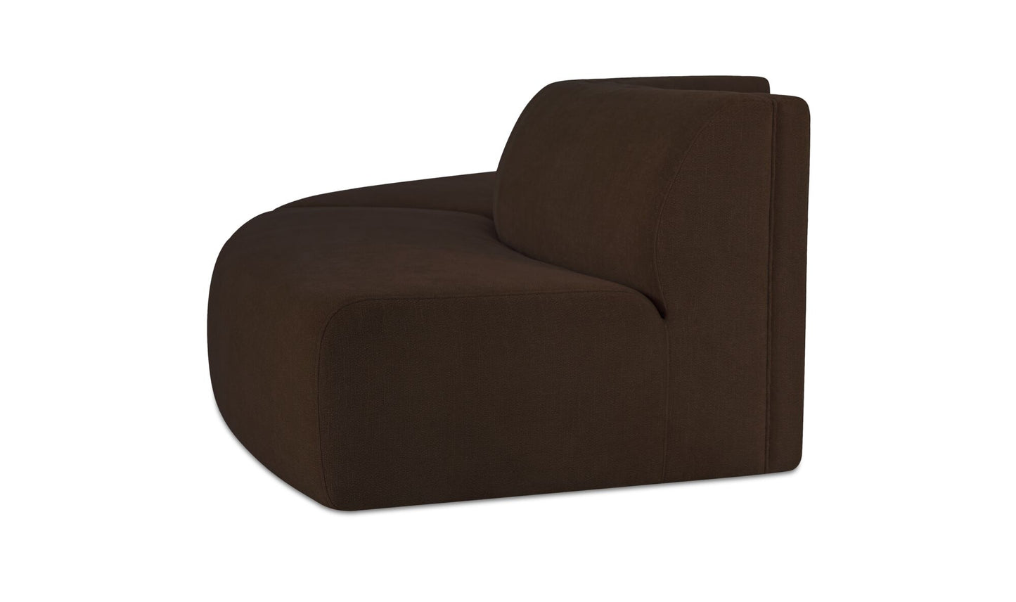 Naomi 2 Piece Convex Modular Sectional Dark Brown