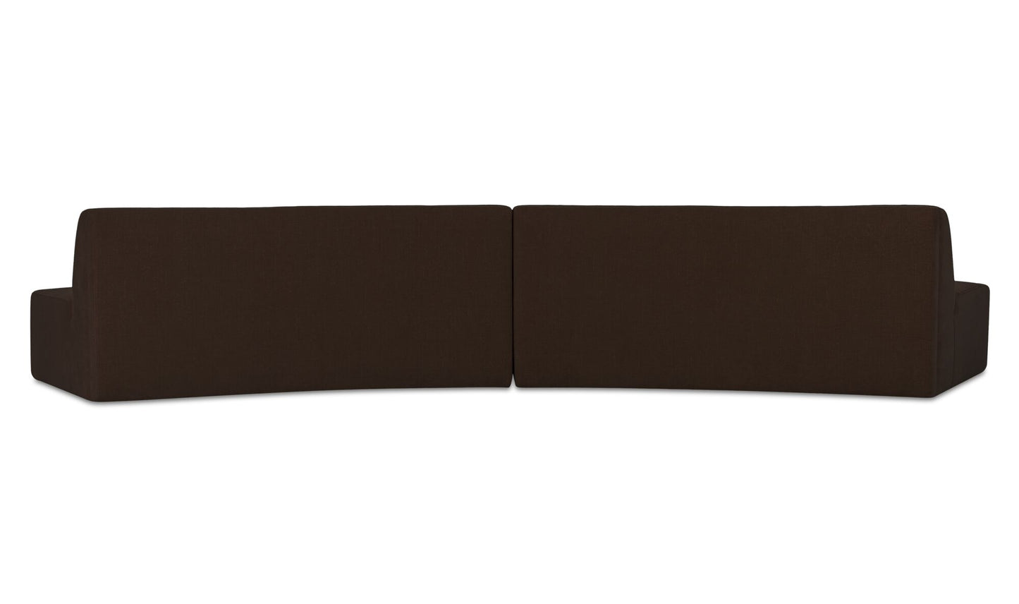 Naomi 2 Piece Convex Modular Sectional Dark Brown