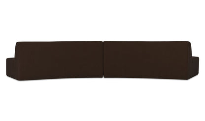 Naomi 2 Piece Convex Modular Sectional Dark Brown