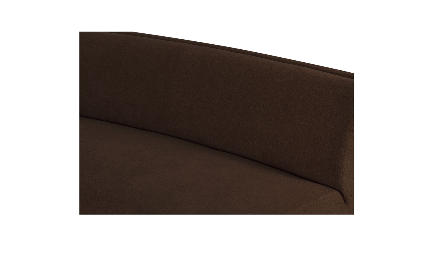 Naomi 2 Piece Convex Modular Sectional Dark Brown