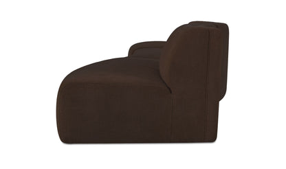 Naomi 3 Piece Wave Modular Sectional Dark Brown