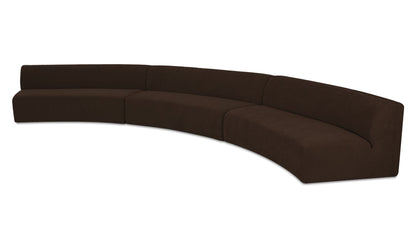 Naomi 3 Piece Concave Modular Sectional Dark Brown