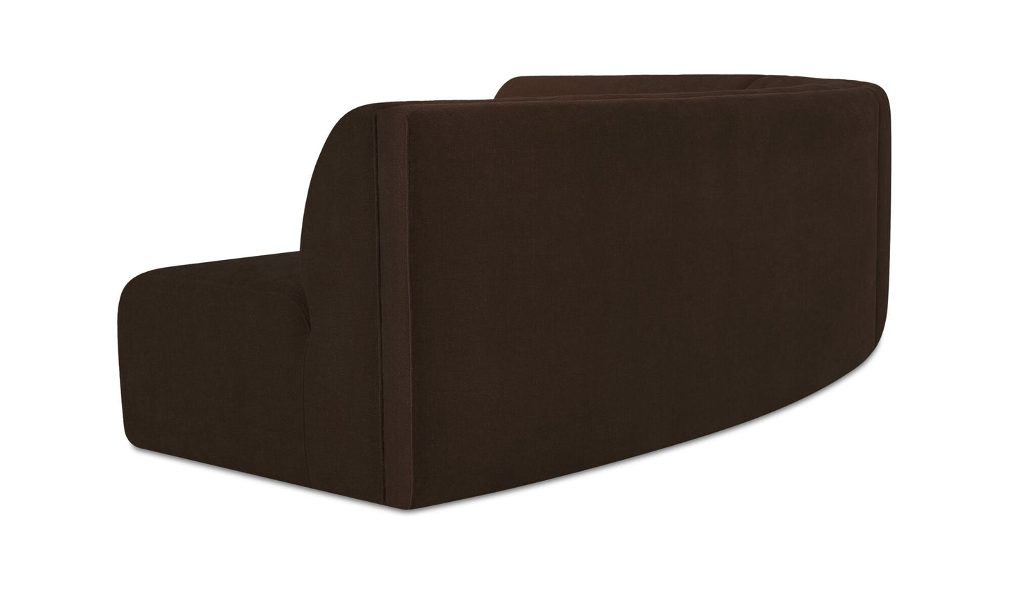 Naomi 3 Piece Concave Modular Sectional Dark Brown